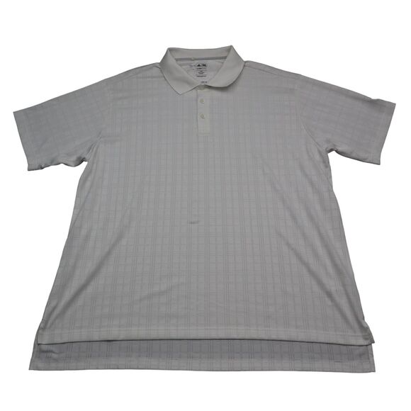 Adidas Shirt Mens 2XL White Short Sleeve Chest Button Collared Golf Polo - Picture 1 of 16